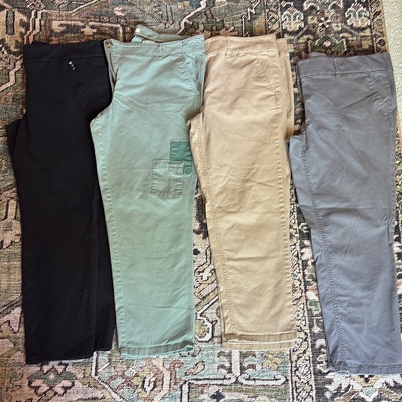 Loft size 14 Casual Pants - Black, Tan, Gray, Green chino cropped capri LOT - Picture 13 of 14